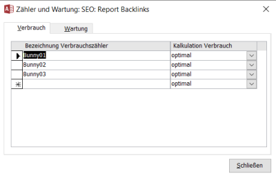 Zählerdefinition am Objektartikel